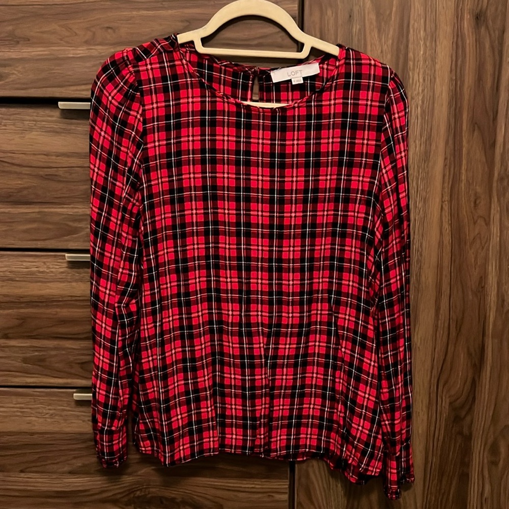 LOFT plaid blouse